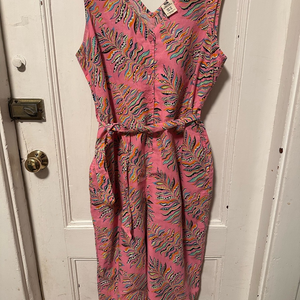 Lucy & Yak Pink Abstract Jumpsuit